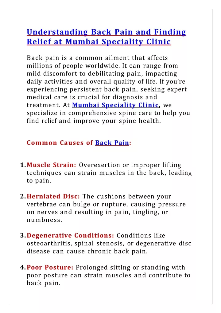 understanding back pain and finding relief