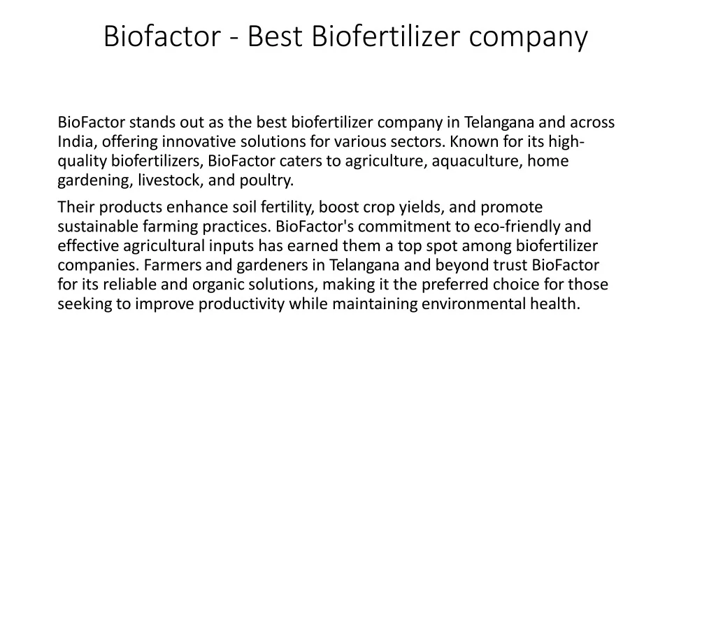 Biofactor PPT - Biofactor presentation pdf (1) PowerPoint Presentation, free ...