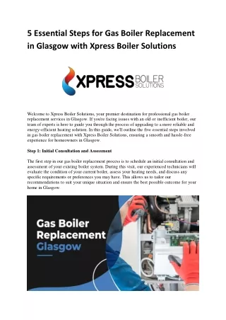 5 Essential Steps for Gas Boiler Replacement in Glasgow with Xpress Boiler Solutions