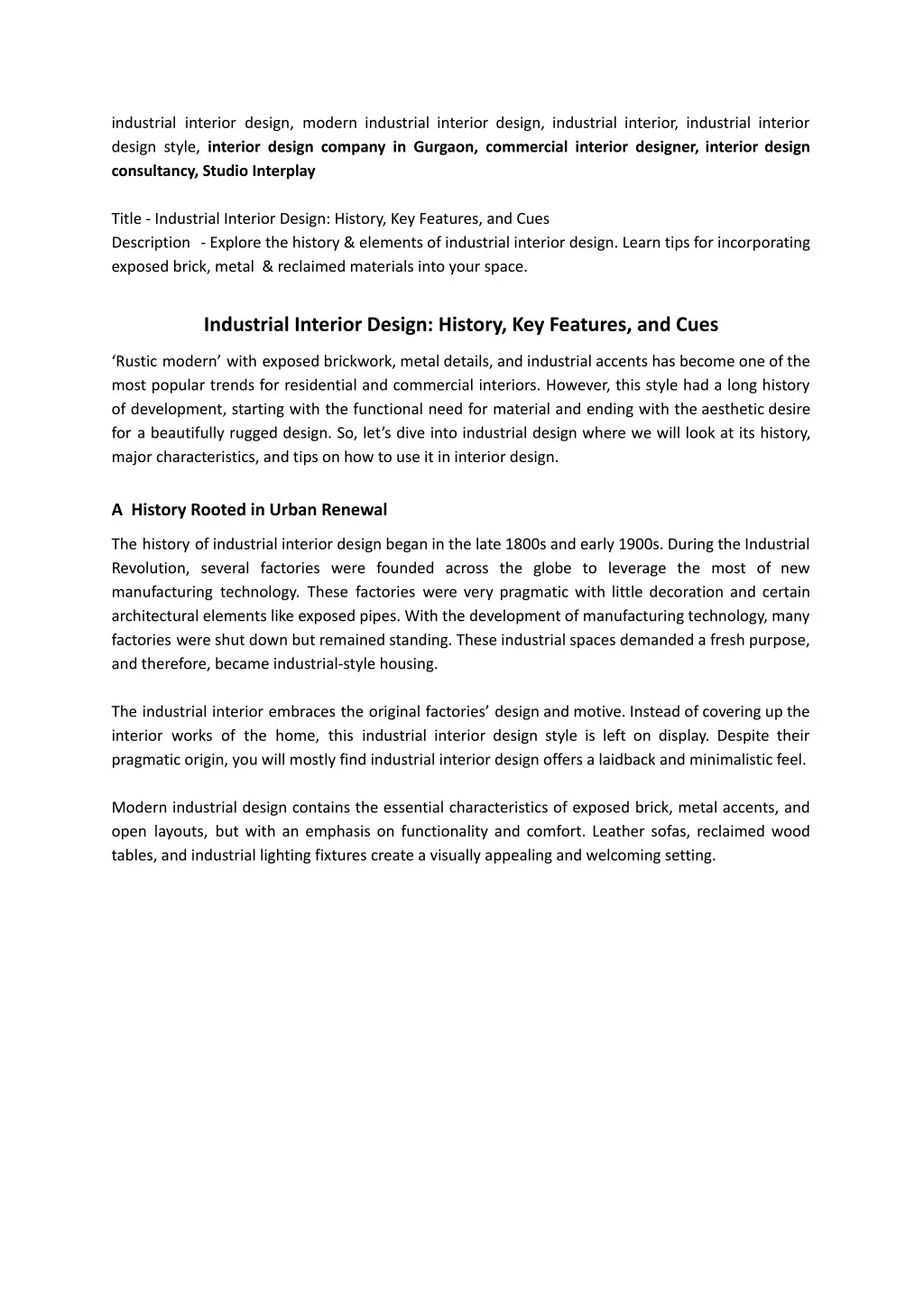 PPT - Industrial Interior Design: History, Key Features, and Cues ...