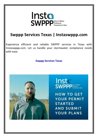 Swppp Services Texas Instaswppp.com