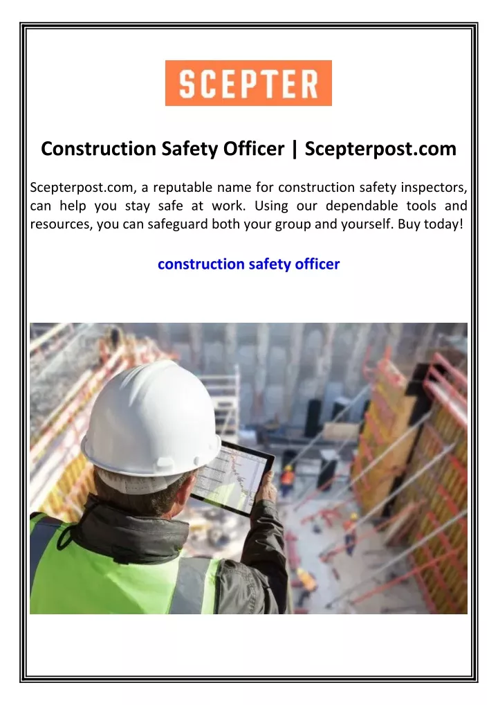 construction safety officer scepterpost com