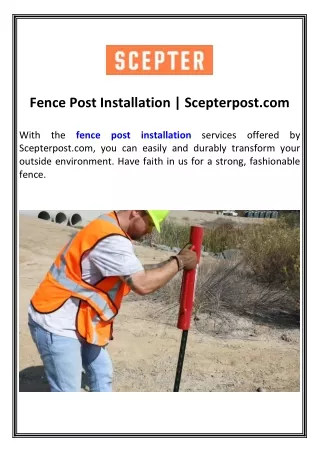 Fence Post Installation Scepterpost.com