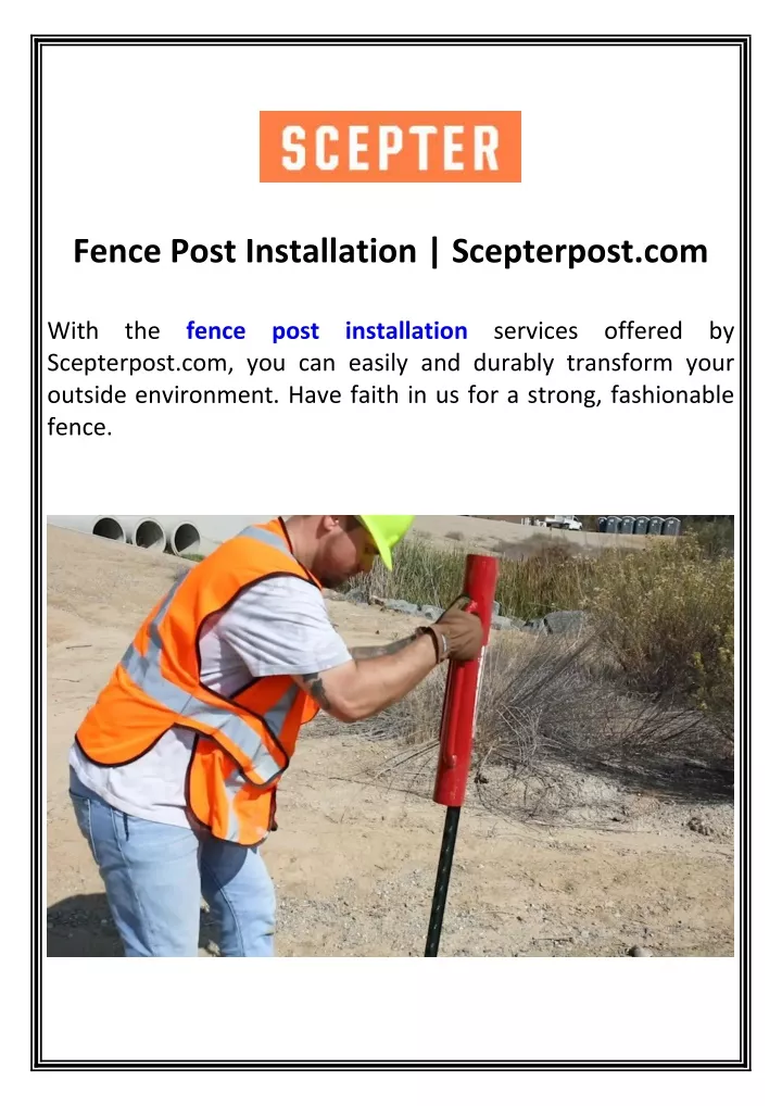 fence post installation scepterpost com