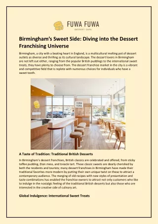 Birmingham’s Sweet Side and Diving into the Dessert Franchising Universe