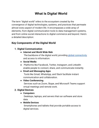 What Is Digital World