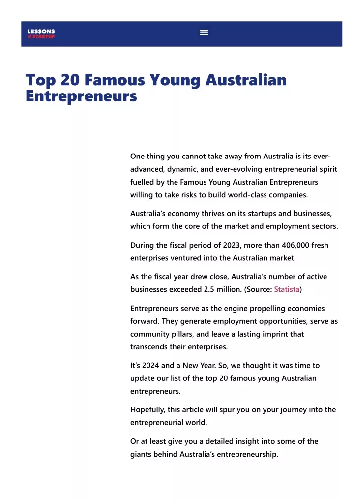 top 20 famous young australian entrepreneurs