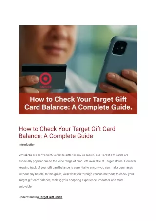 How to Check Your Target Gift Card Balance_ A Complete Guide