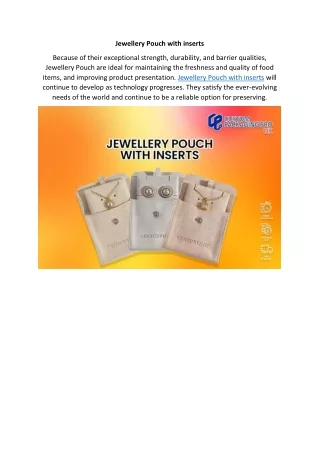 Jewellery Pouch with inserts