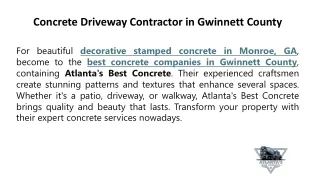 Concrete Driveway Contractor in Gwinnett County