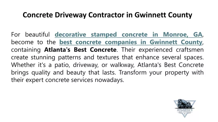 concrete driveway contractor in gwinnett county