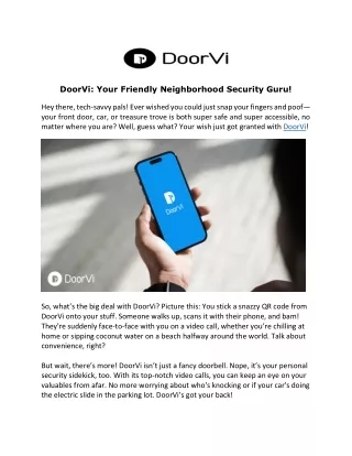 DoorVi-Your Friendly Neighborhood Security Guru