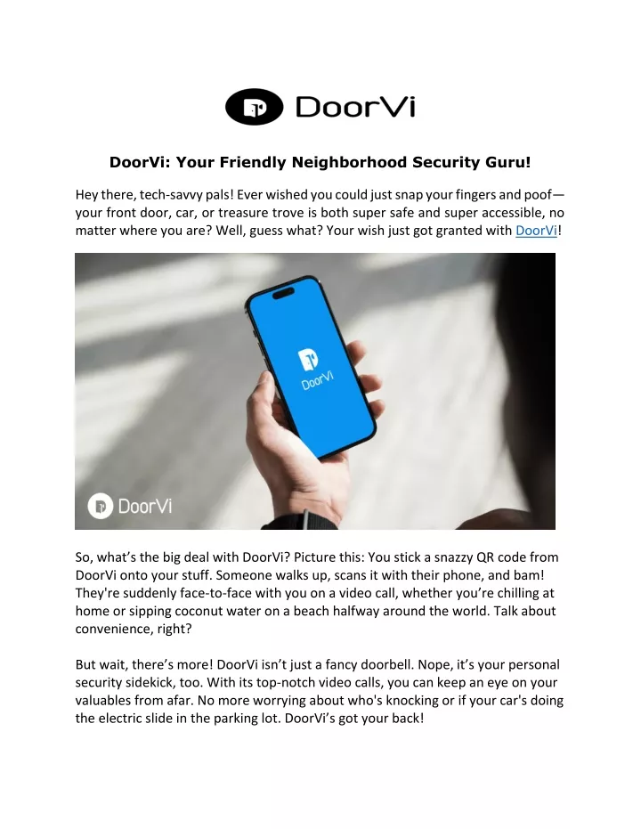 doorvi your friendly neighborhood security guru