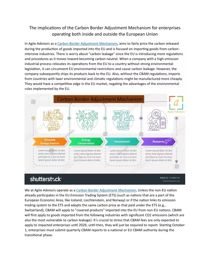 the implications of the carbon border adjustment