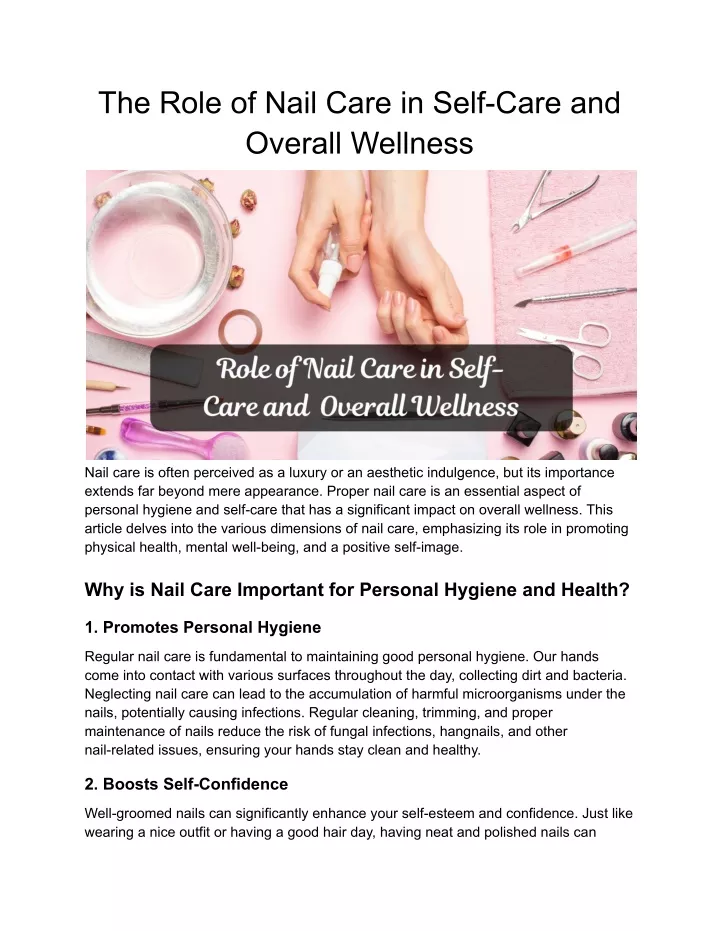 the role of nail care in self care and overall