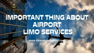 Important Thing About Airport Limo Services