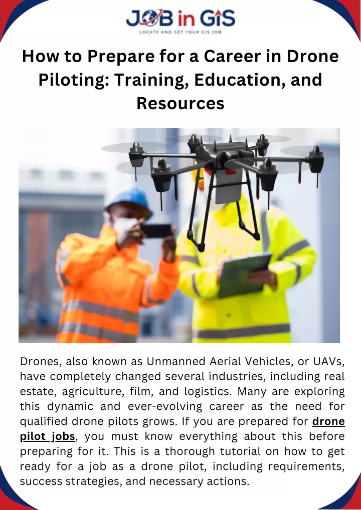 how to prepare for a career in drone piloting