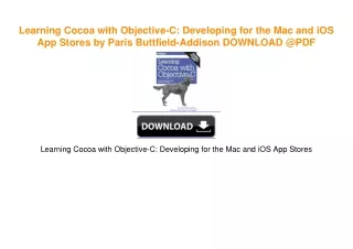 Learning Cocoa with Objective-C: Developing for the Mac and iOS App Stores by Paris
