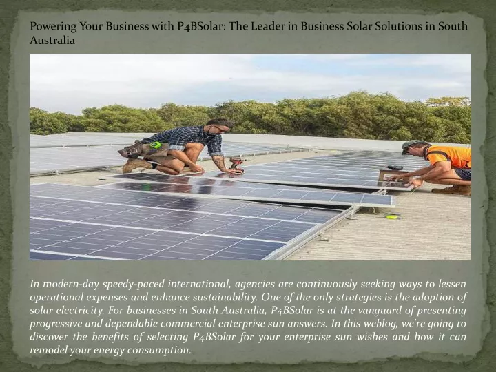 powering your business with p4bsolar the leader