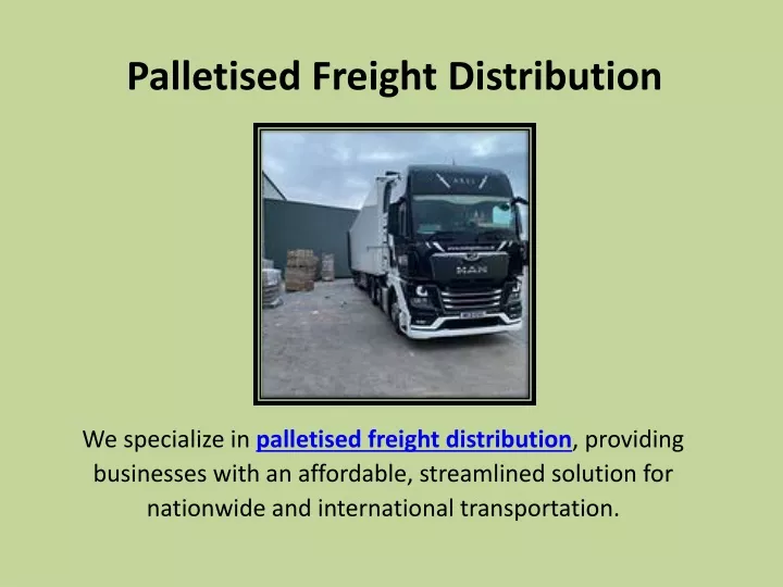 palletised freight distribution