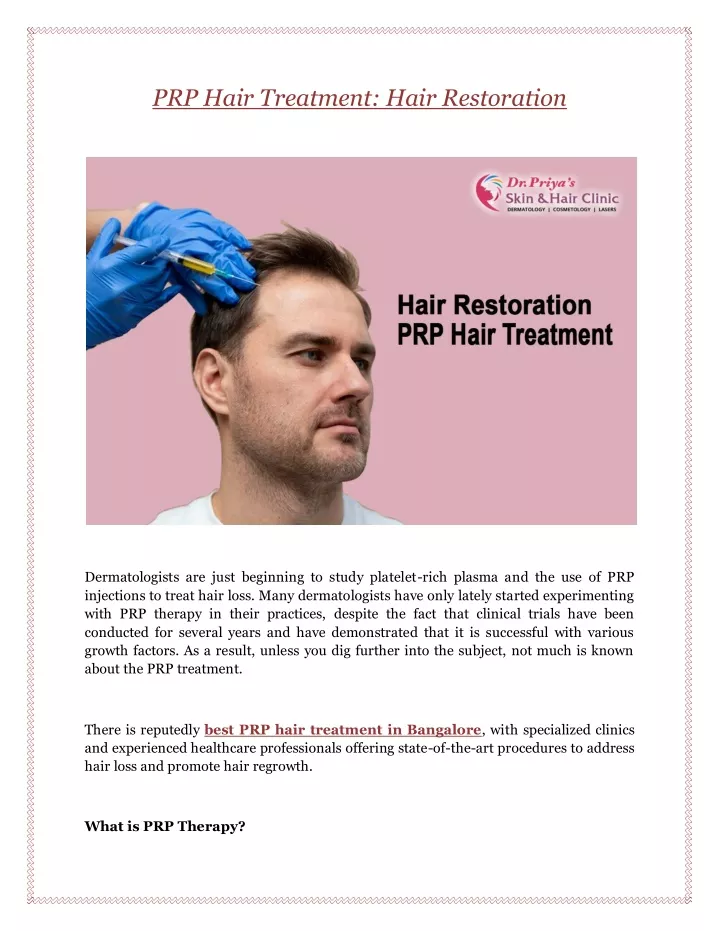 prp hair treatment hair restoration