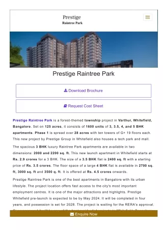 Prestige Raintree Park Living