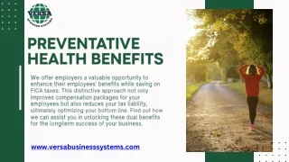 Preventative Health Benefits - Rosedale - Versa Business Systems