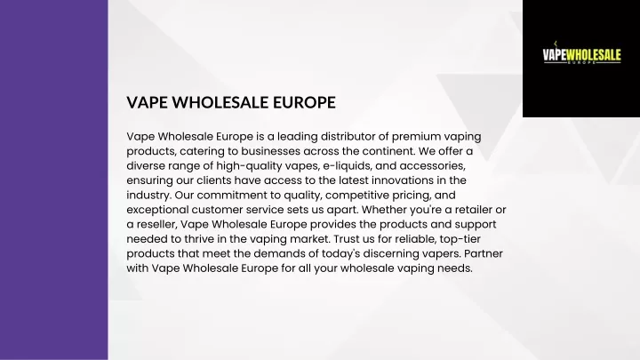 vape wholesale europe