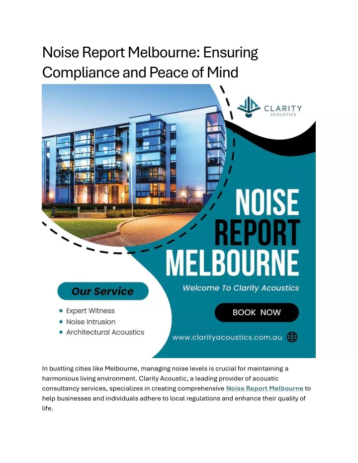 noise report melbourne ensuring compliance