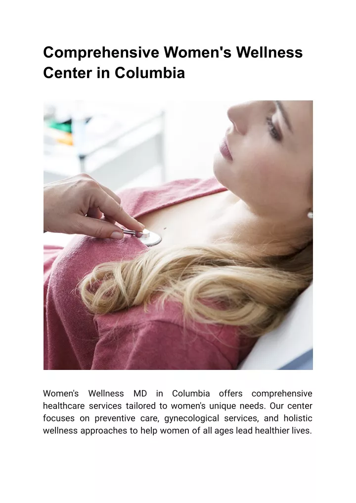 comprehensive women s wellness center in columbia