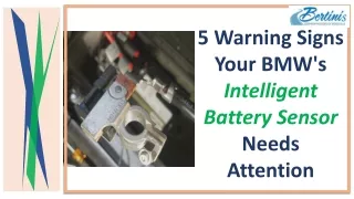 5 Warning Signs Your BMW's Intelligent Battery Sensor Needs Attention