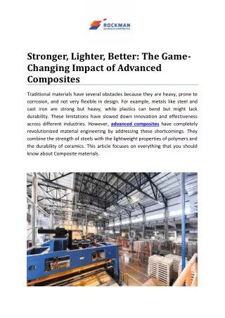 Stronger, Lighter, Better: The Game-Changing Impact of Advanced Composites