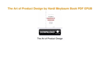 The Art of Product Design by Hardi Meybaum [KINDLE EBOOK EPUB]