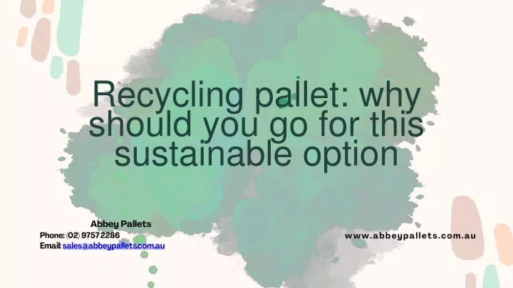 recycling pallet why should you go for this