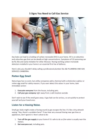 5 Signs You Need to Call  Gas Service