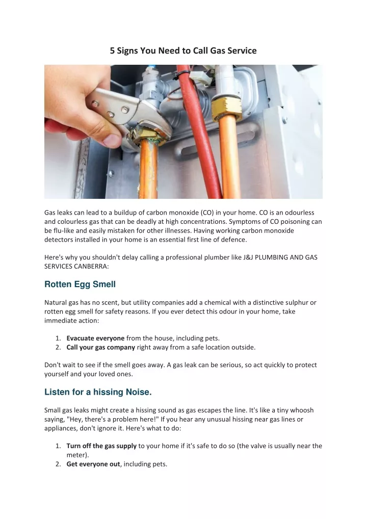 5 signs you need to call gas service