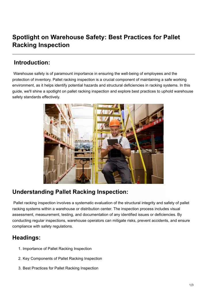 spotlight on warehouse safety best practices