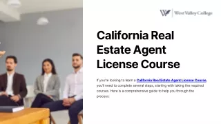 California Real Estate Agent License Course