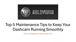 DNH Dashcam Solutions Presentations