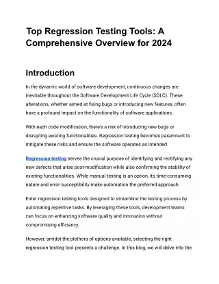 Top Regression Testing Tools_ A Comprehensive Overview for 2024