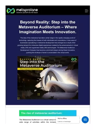 Metaverse auditorium Virtual Reality Auditorium
