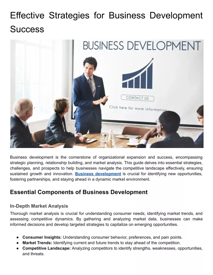 effective strategies for business development