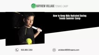 How to Keep Kids Hydrated During Tennis Summer Camp