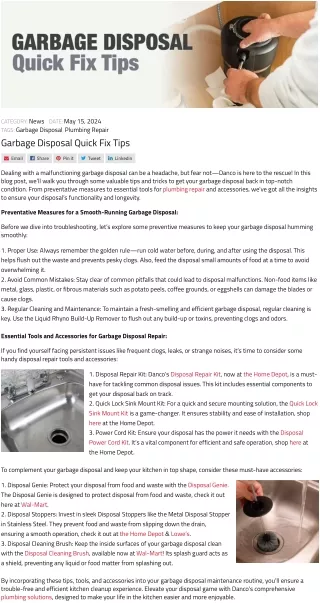 Garbage Disposal Quick Fix Tips