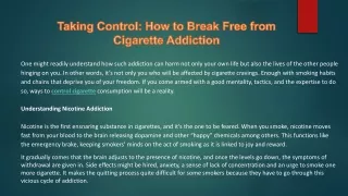 Taking Control How to Break Free from Cigarette Addiction