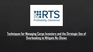 techniques for managing cargo inventory