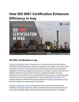 ISO 9001 certifcaiton in iraq