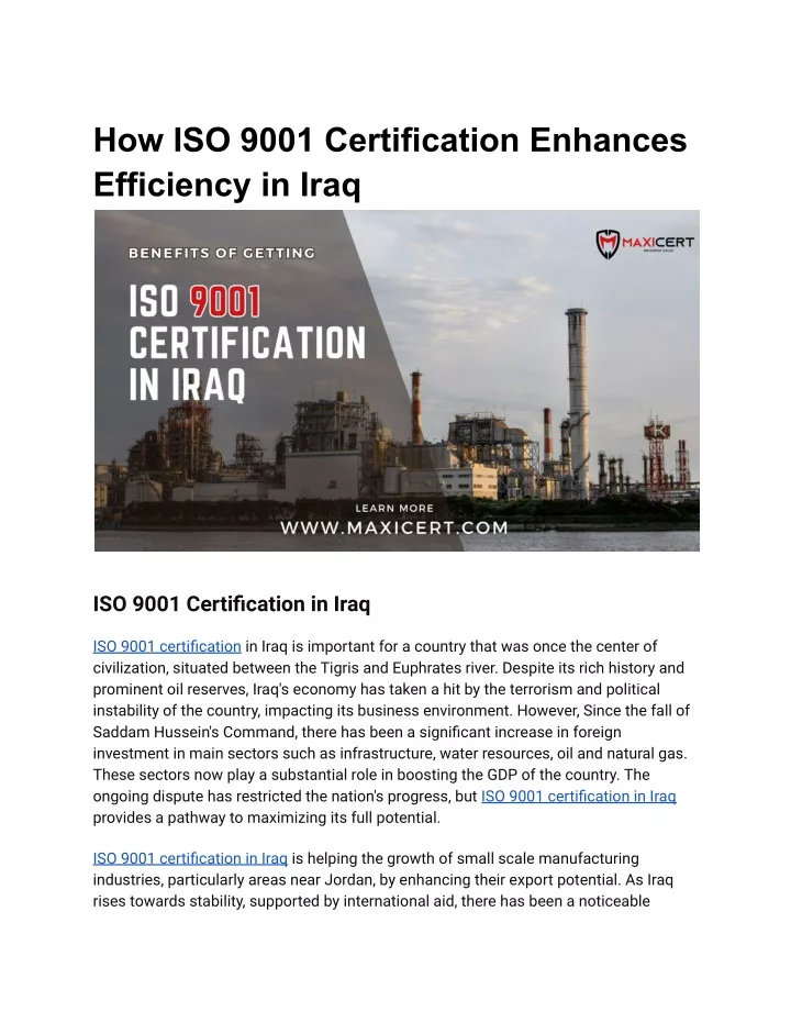 how iso 9001 certification enhances efficiency