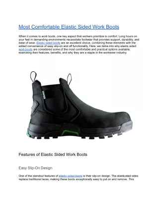 Most Comfortable Elastic Sided Work Boots