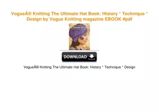 VogueÂ®-Knitting-The-Ultimate-Hat-Book-History--Technique--Design-by-Vogue-Knitting-magazine